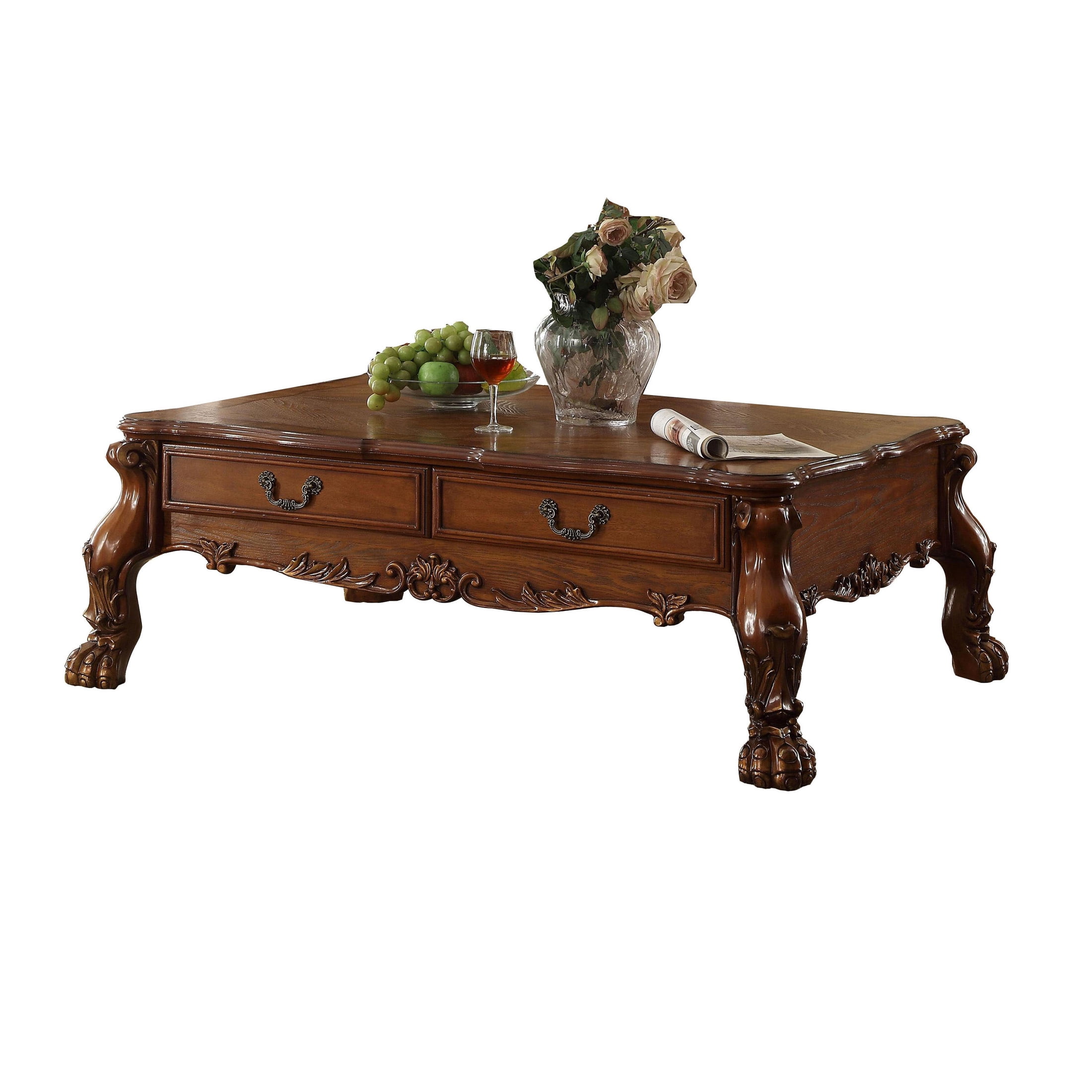 ACME Dresden Solid Wood 2-Drawer Coffee Table for Living ACME Dresden Solid Wood 2-Drawer Coffee Table for Living