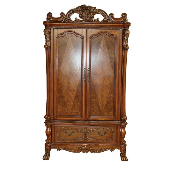 ACME Dresden 2-Drawer Wooden TV Armoire with 2 Doors in Cherry Oak