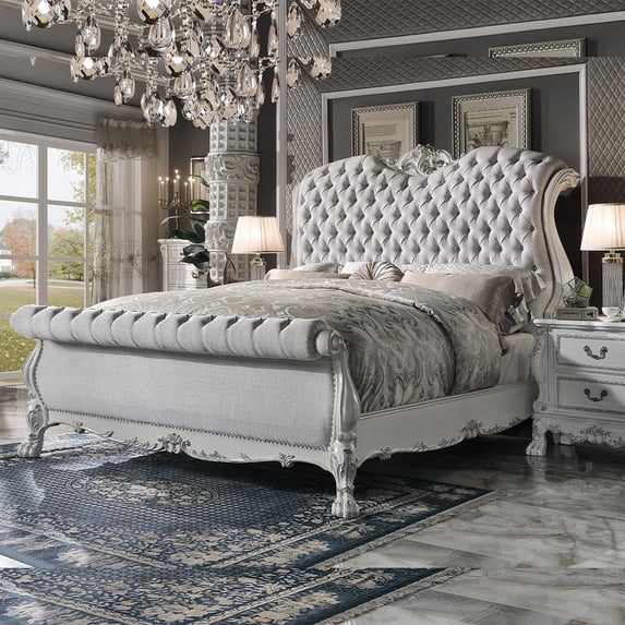 ACME Dresden California King Bed, Bone White Finish