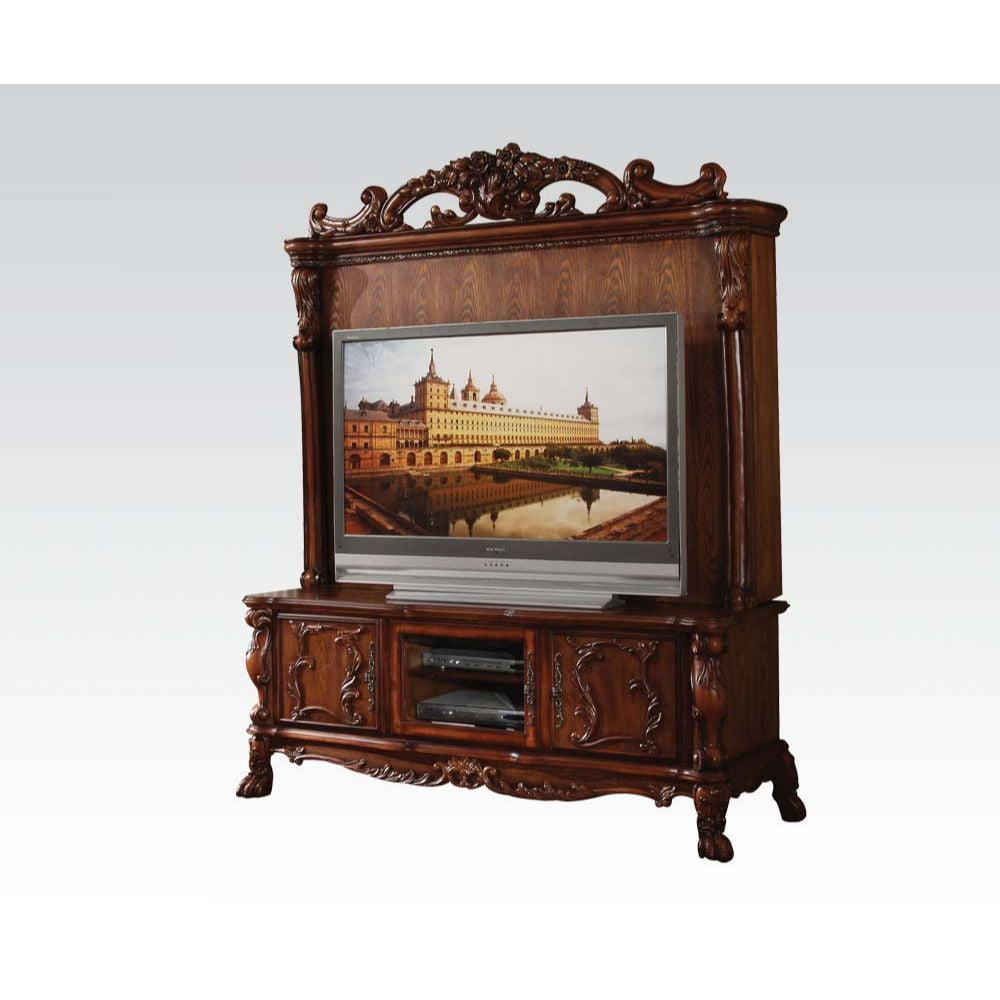 Cherry Oak Traditional Entertainment Center with Claw Feet