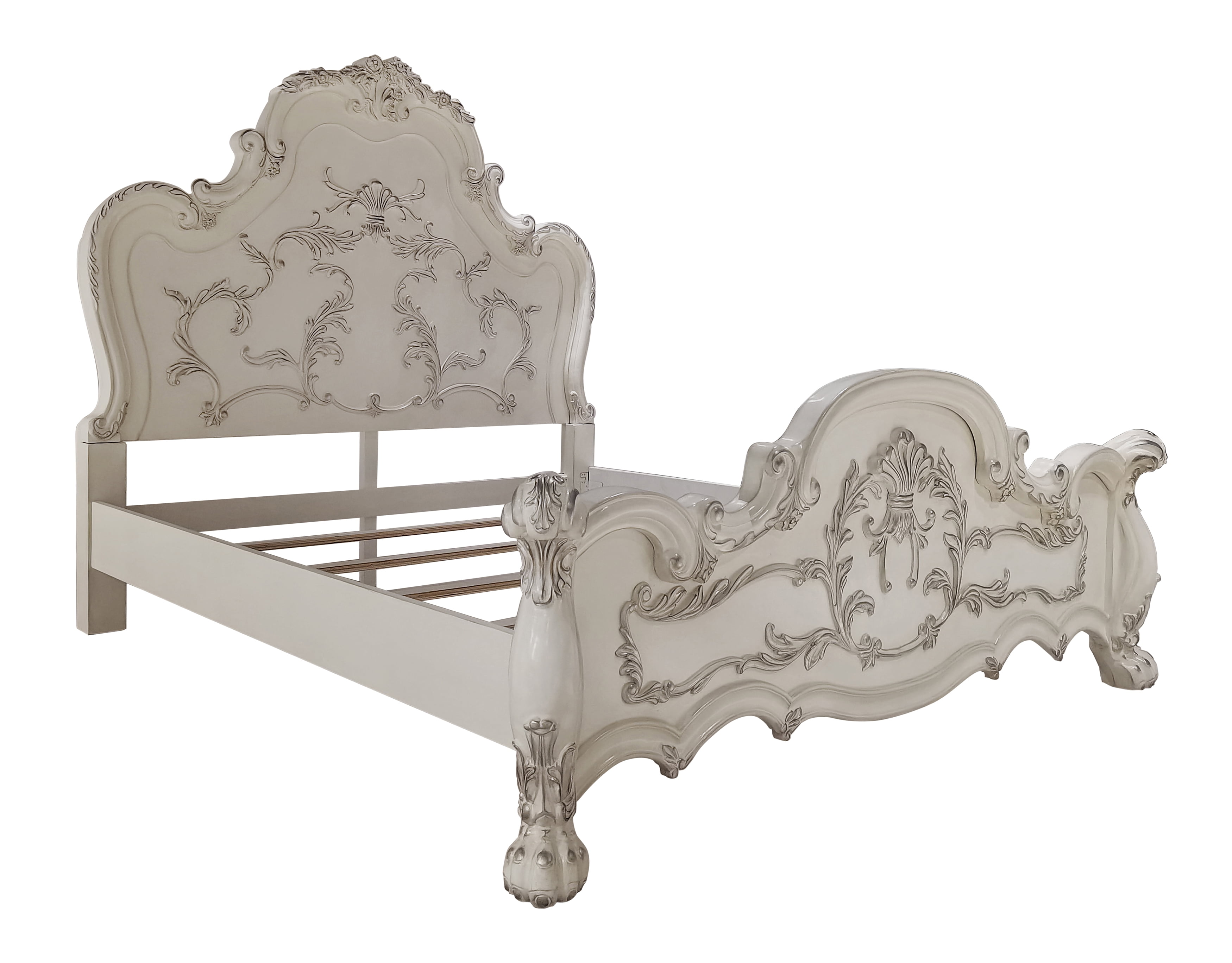 ACME Dresden Panel Bed in Bone White