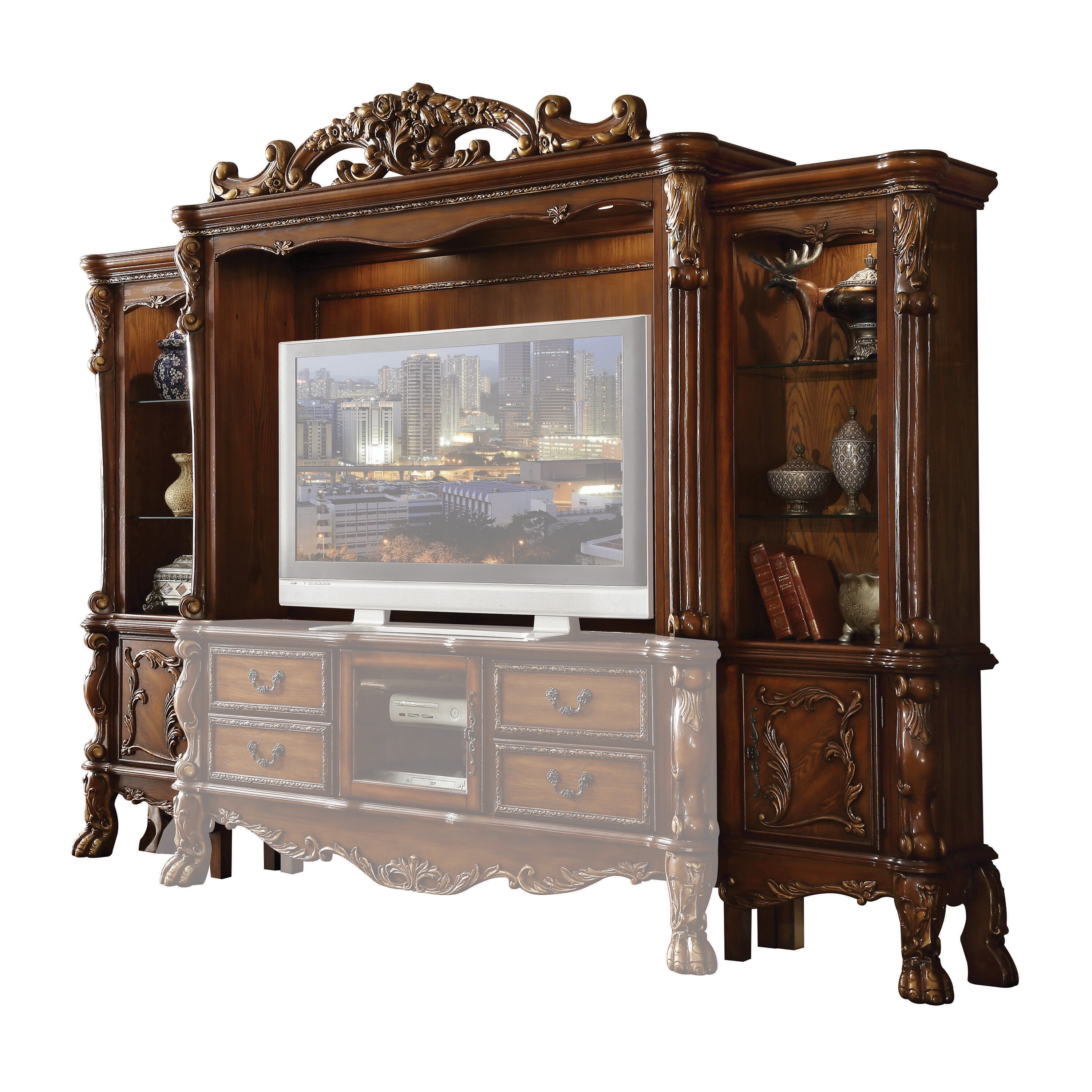 Acme Furniture Versailles Entertainment Center, Cherry Oak Acme Furniture Versailles Entertainment Center, Cherry Oak
