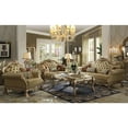 thumbnail image 1 of ACME Dresden Sofa w/4 Pillows in Bone Synthetic Leather & Gold Patina, 1 of 5