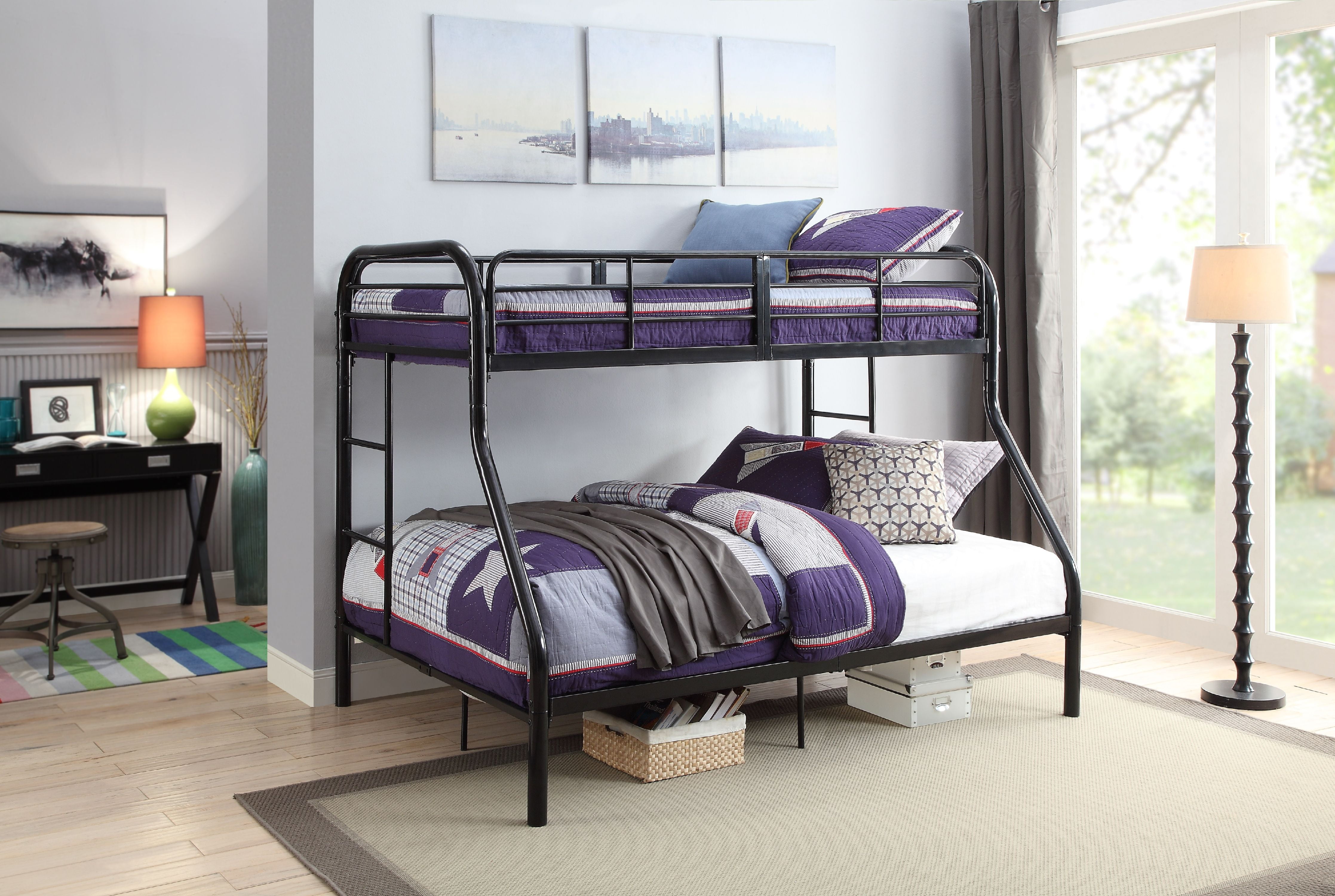 ACME Eclipse Twin/Full Bunk Bed, Black