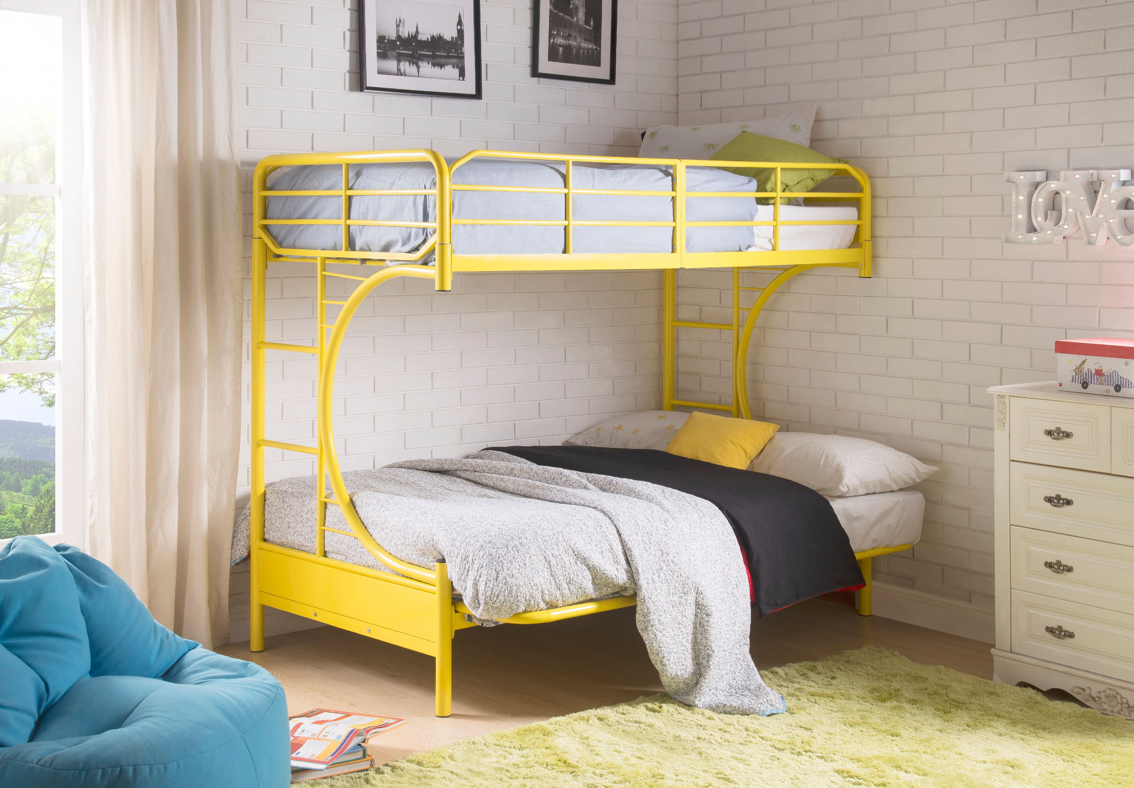 ACME Eclipse Twin/Full/Futon Bunk Bed, Black