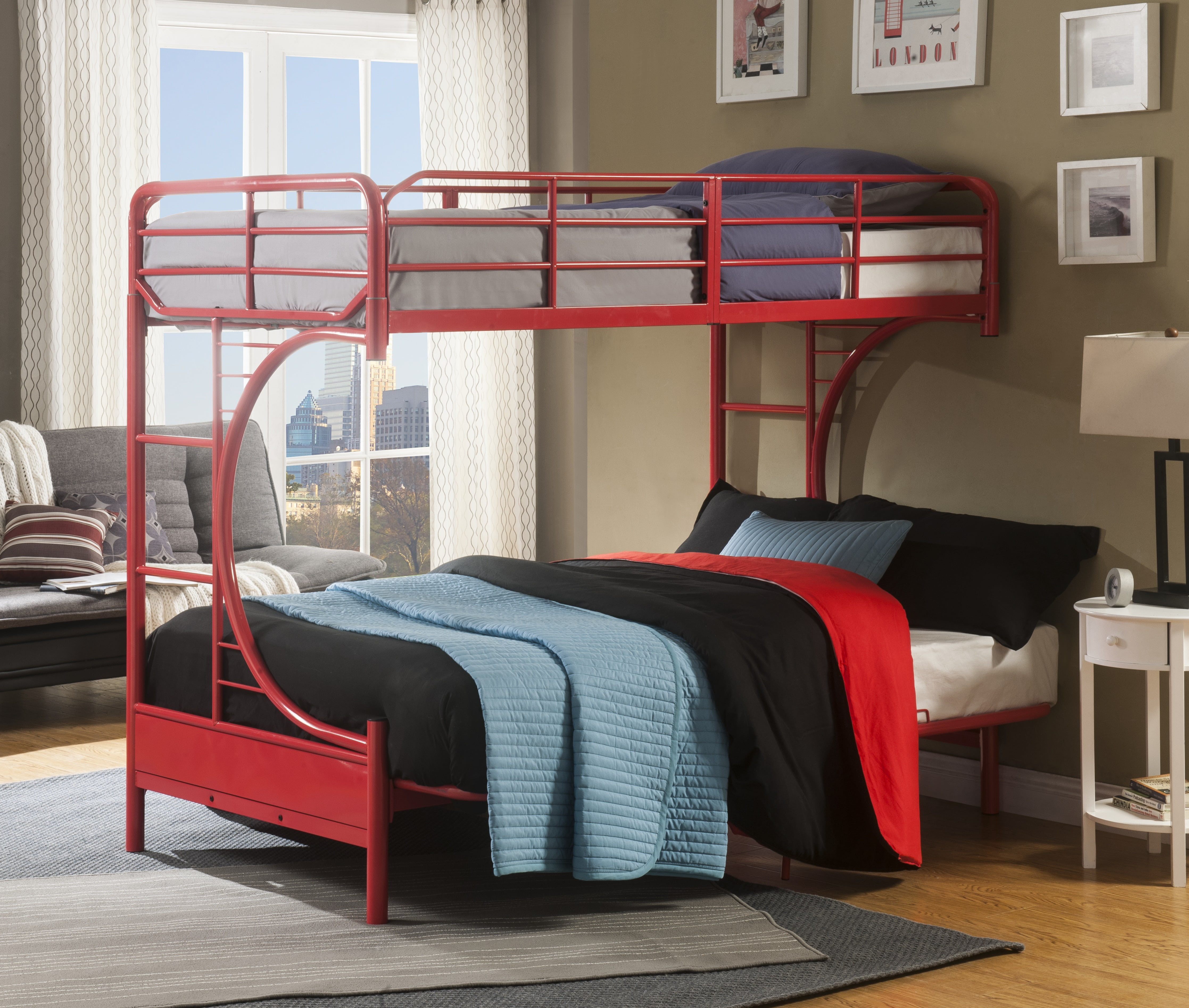 ACME Eclipse Twin/Full/Futon Bunk Bed, Black