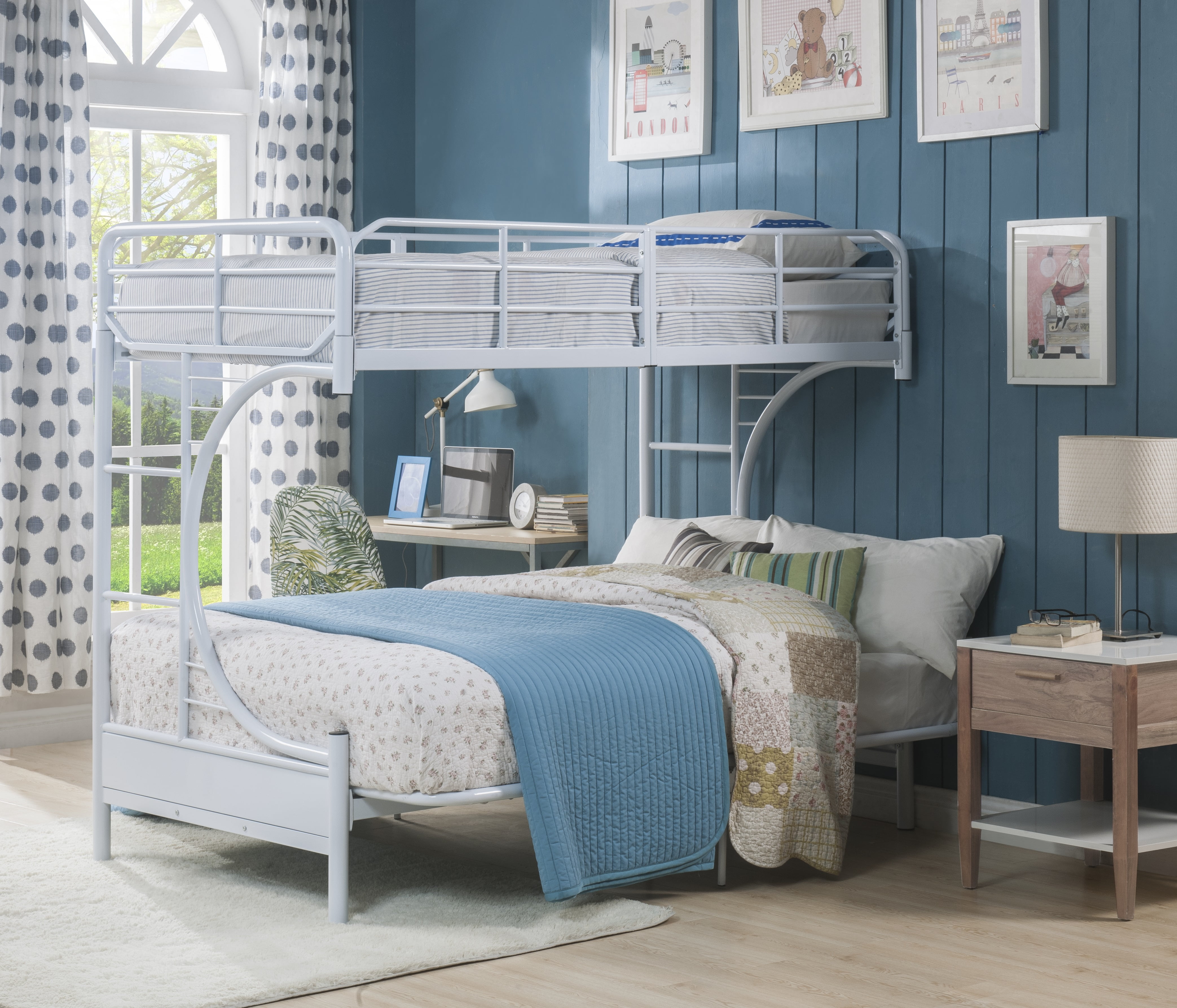 ACME Eclipse Twin/Full/Futon Bunk Bed, White