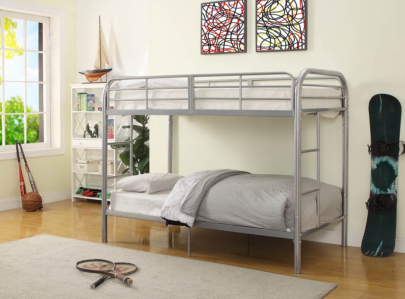 ACME Eclipse Twin/Twin Bunk Bed, Silver