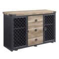 thumbnail image 1 of ACME Edina 3-Drawer Wooden Server with Metal Doors in Oak and Sandy Black, 1 of 8