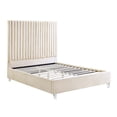 thumbnail image 1 of Acme Edzia Queen Bed Beige Velvet, 1 of 5
