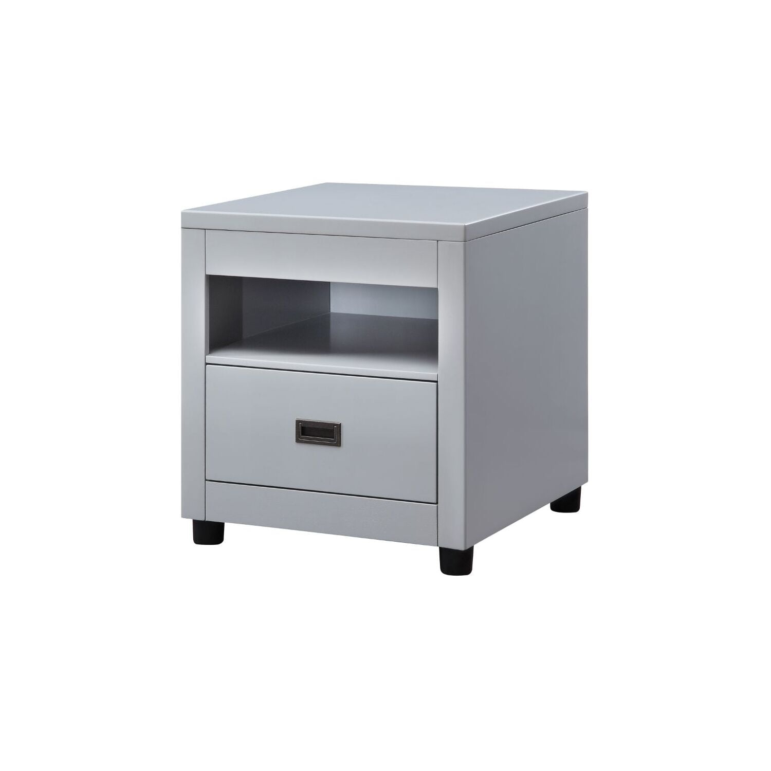 Eleanor Dove Gray Wooden End Table with Storage
