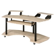 ACME Eleazar Music Recording Studio Desk in Natural Oak