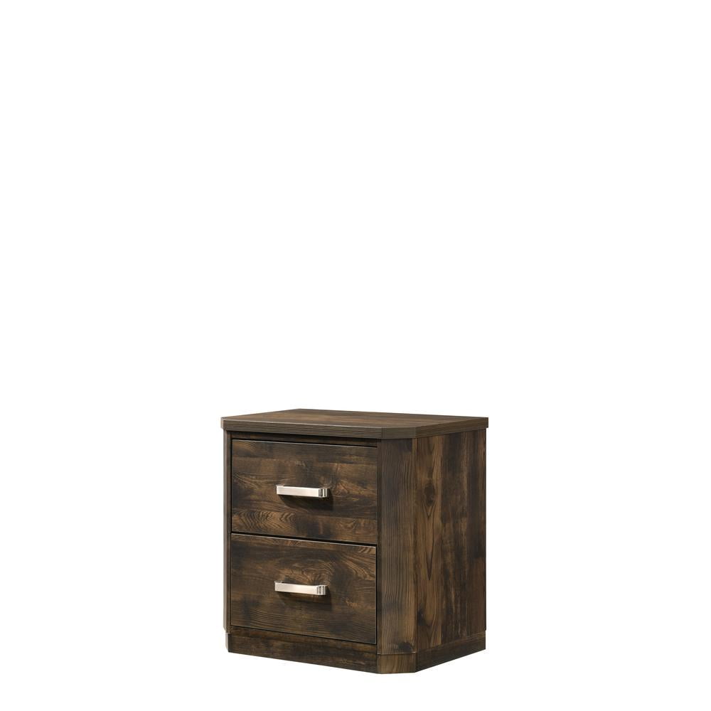 Elettra Transitional Rustic Walnut 2-Drawer Nightstand