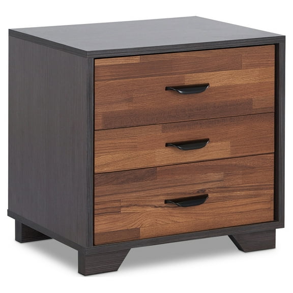 ACME Eloy Nightstand with 3 Drawers in Walnut and Espresso