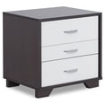 thumbnail image 1 of ACME Eloy Nightstand with 3 Drawers in White and Black, 1 of 6