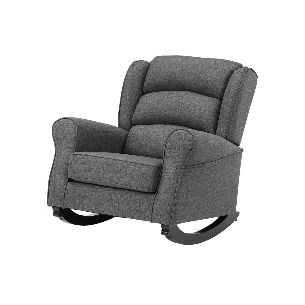 Fabien 40" Gray Fabric Rocking Chair with Metal Frame