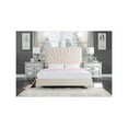 thumbnail image 1 of Acme Faiz Beige Velvet Eastern King Bed, 1 of 6