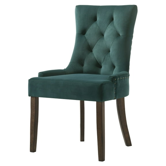 ACME Farren Side Chair in Green and Espresso (Set of 2)