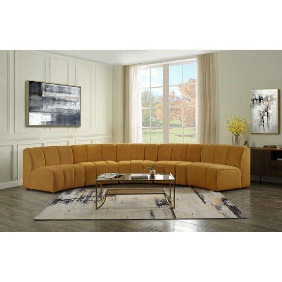 ACME Felicia Sectional Set in Yellow Velvet