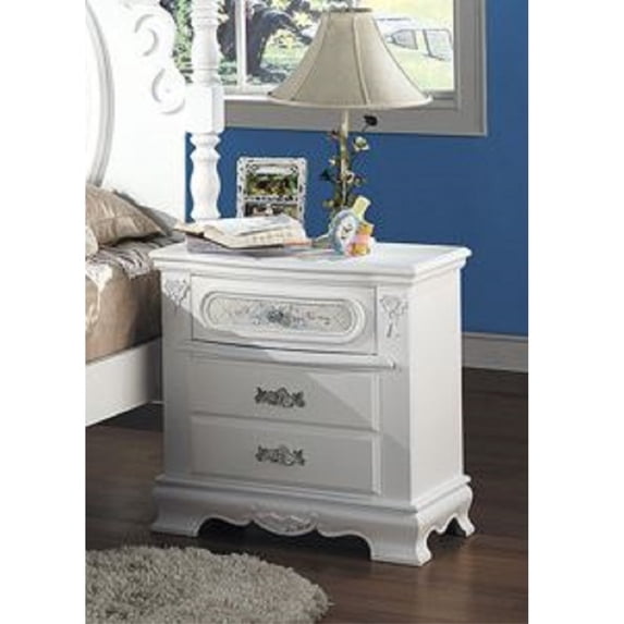 ACME Flora Nightstand, White Finish