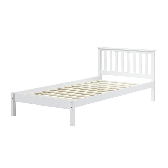 ACME Freya Twin Bed with Mission Headboard in White Solid Wood ...
