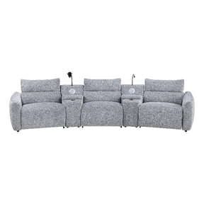 ACME Fullar Modular Power Motion Recliner in Light Gary Chenille