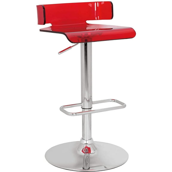 ACME Furniture 96262 Rania Adjustable Stool with Swivel, Red & Chrome( Pack of 2 )