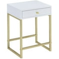 thumbnail image 1 of ACME Furniture Acme 82298 Coleen Side Table, White & Brass( Pack of 2 ), 1 of 3