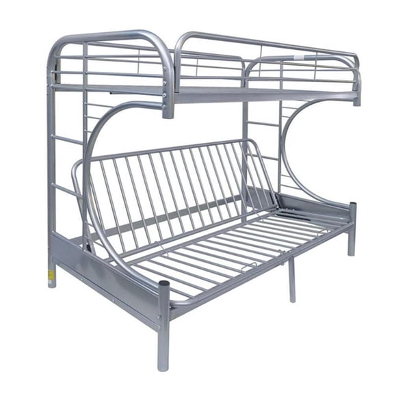 ACME Furniture Eclipse Twin over Full/Futon Metal Bunk Bed in Silver