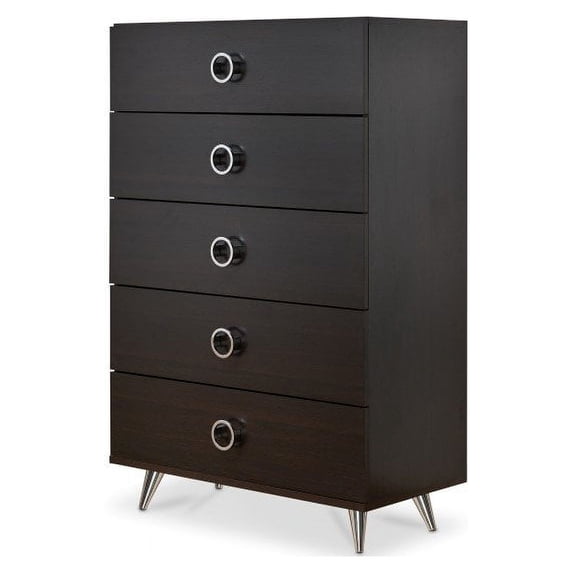 ACME Elms Chest, Espresso & Chrome-Color:Espresso & Chrome,Quantity:1,Style:Contemporary/Casual