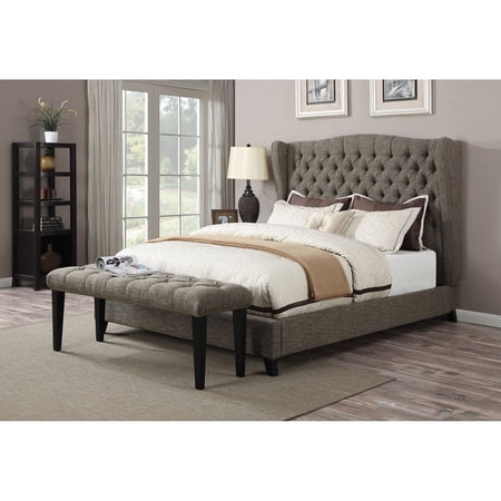 ACME Furniture Faye 2-Tone Chocolate Linen Bench