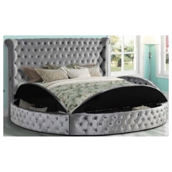 ACME Gaines Eastern King Bed, White High Gloss Finish