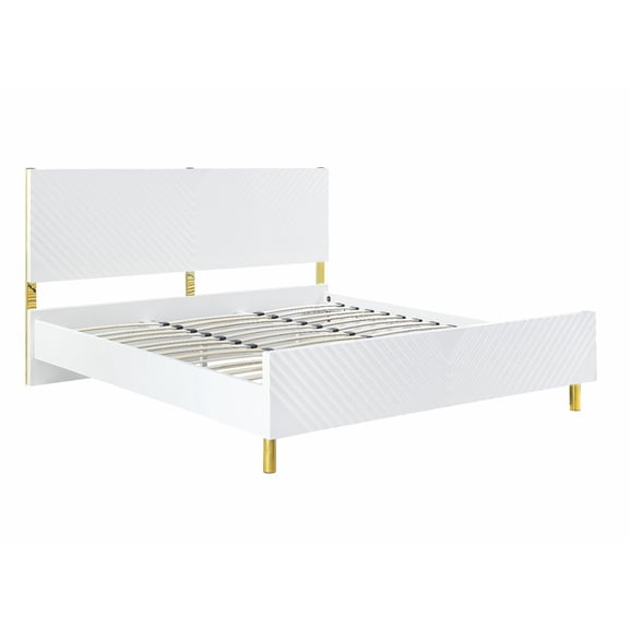 ACME Gaines Queen Bed in Gray High Gloss Finish