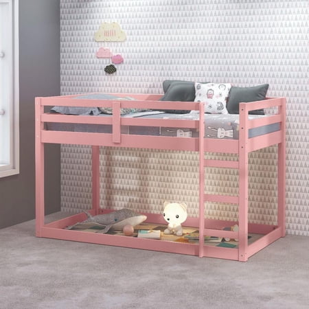 ACME Gaston II Twin Loft Bed in Pink Finish