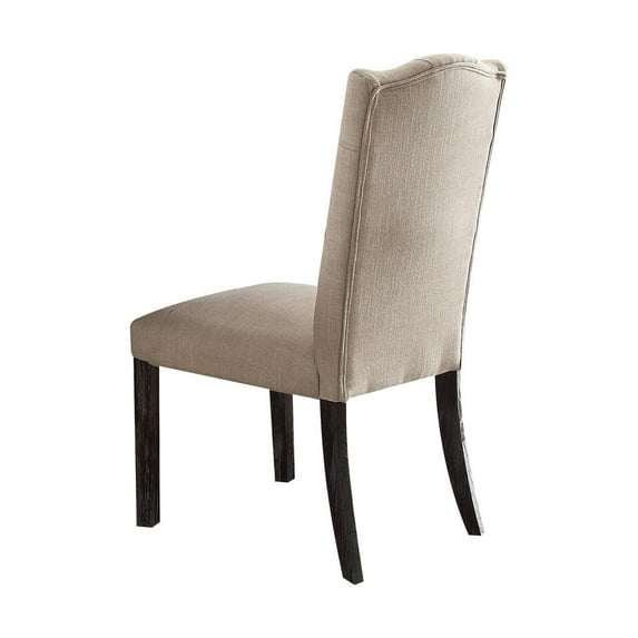 ACM-60822 - ACME Gerardo Side Chair (Set-2), Beige Linen & Weathered Espresso