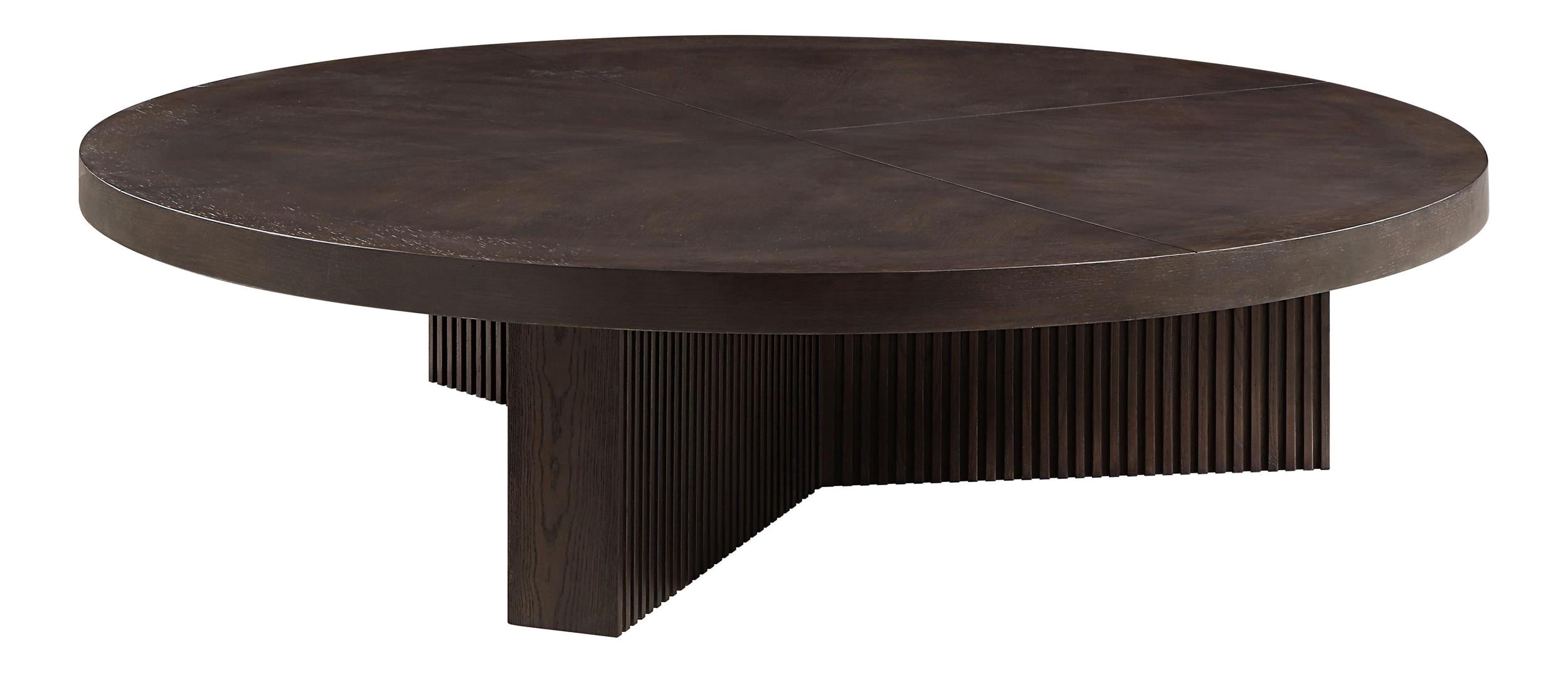 ACME Guido Contemporary Wood Round Coffee Table in Oak Finish