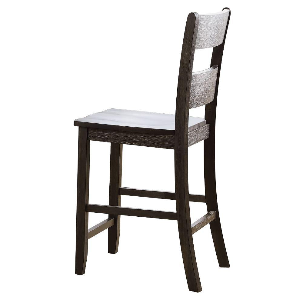 Distressed Walnut High Ladderback Wood Side Chair