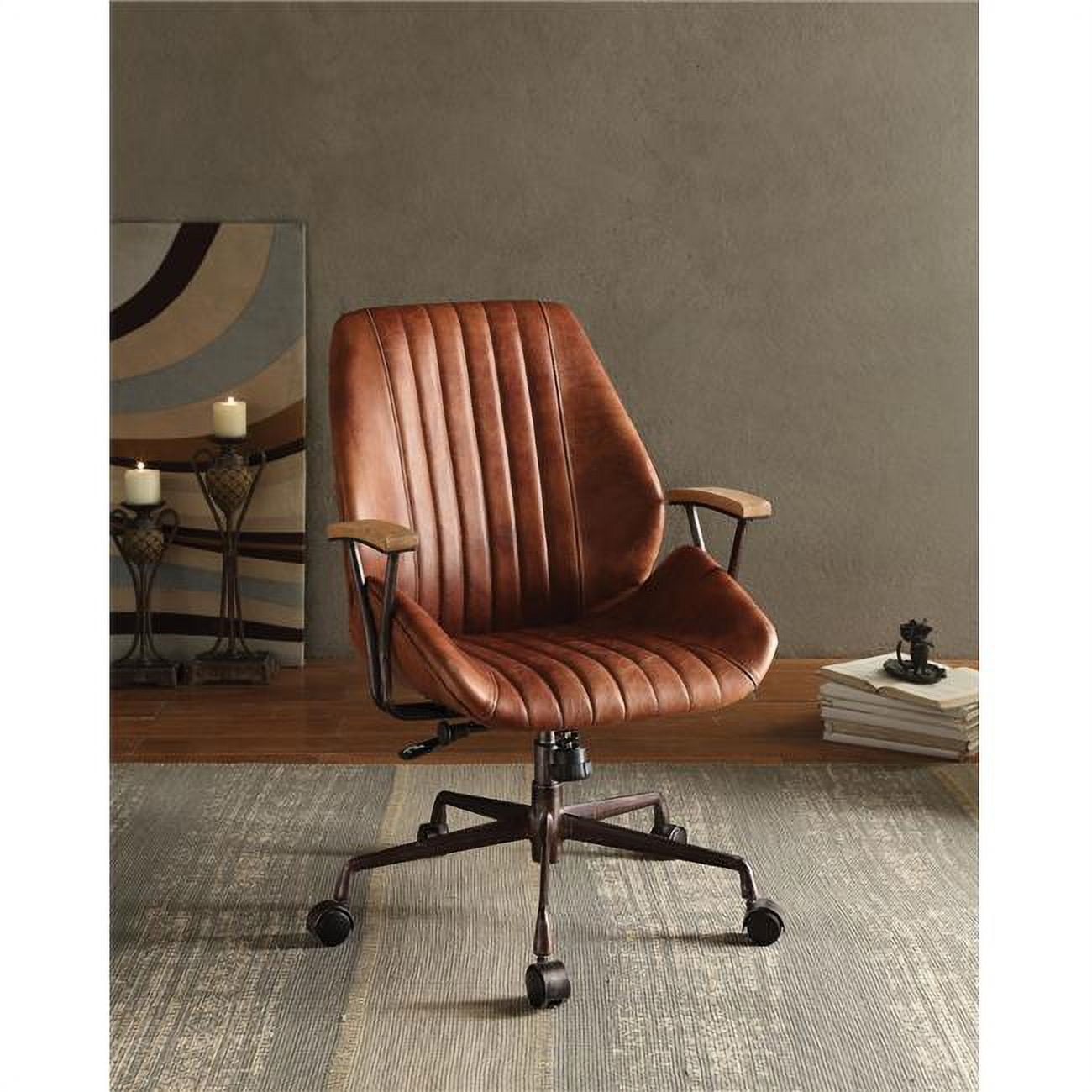 Hamilton Cocoa Brown Top Grain Leather Swivel Executive Chair