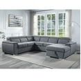 thumbnail image 1 of ACME Hanley Sleeper Sectional Sofa with Storage in Gray Fabric, 1 of 7