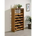 thumbnail image 1 of ACME Hanzi Wood 35-Bottle Wine Cabinet with Stemware Rack in Oak, 1 of 3