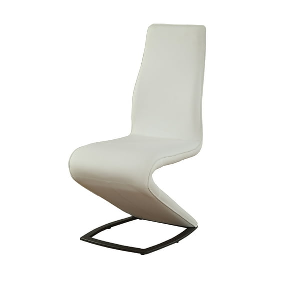 ACME Hassel Side Chair, Set of 2 in White Leatherette and Gunmetal