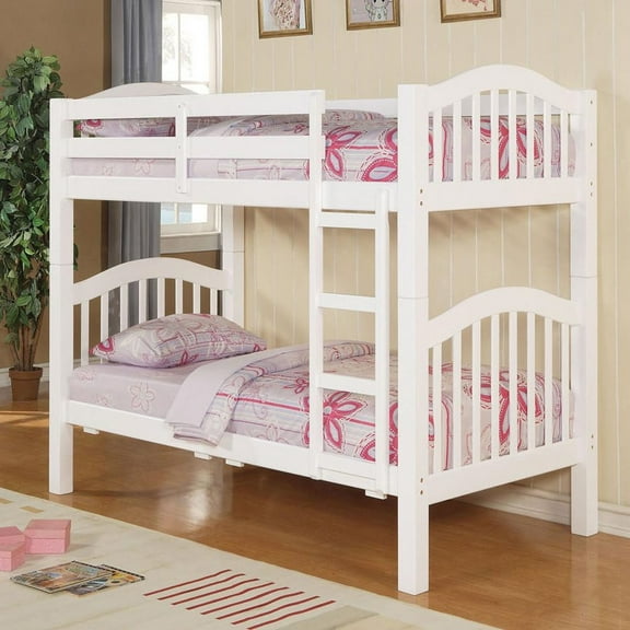 ACME Heartland Twin Twin Wooden Bunk Bed in White