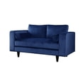 thumbnail image 1 of ACME Heather Memory Foam Loveseat with 2 Pillows in Navy Velvet, 1 of 5