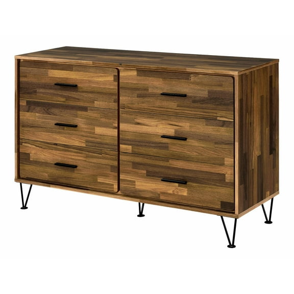 ACME Hestia 6-Drawer Wooden Dresser in Walnut Finish