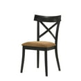 thumbnail image 1 of ACME Hillary Side Chair (Set-2), Brown Leather Aire, Walnut & Black Finish, 1 of 3