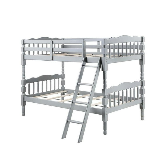 ACME Homestead Twin Twin Wooden Bunk Bed in Gray Finish