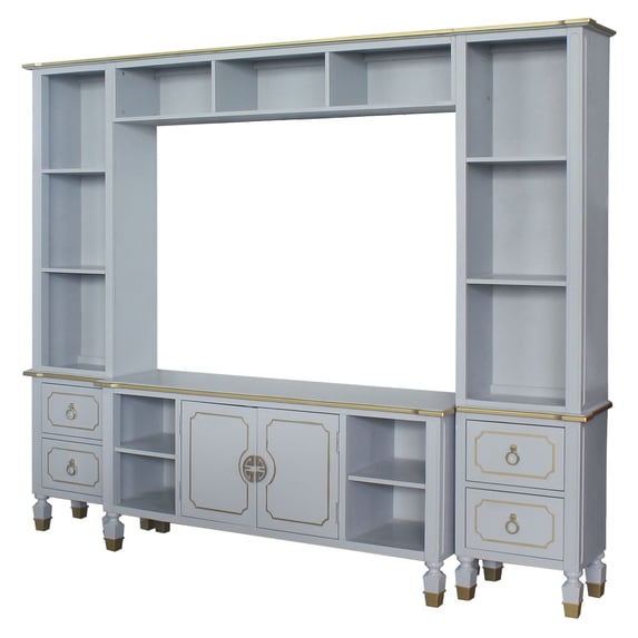 ACME House Marchese Entertaiment Center in Pearl Gray Finish