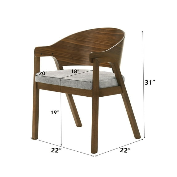 ACME Hoyte Arm Chair (Set-2) in Walnut