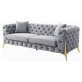 thumbnail image 1 of ACME Jelanea Sofa with 2 Pillows in Gray and Gold, 1 of 6