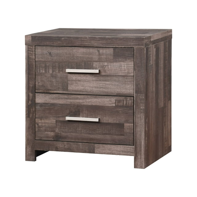 ACME Juniper Modern Composite Wood 2-Drawer Bedroom Nightstand in Dark Cherry